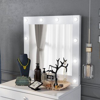 Mary Modern LED-light Bulb Mirror with Outlets and USBs