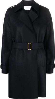 Belted-Waist Virgin-Wool Coat