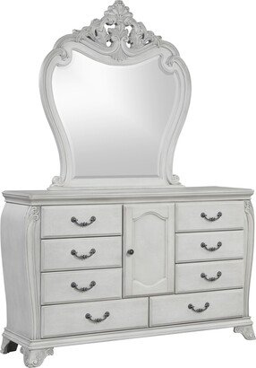 New Classic Furniture Hermoines Mist Gray Ornate Mirror - Mist Gray