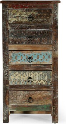 Swint Boho Handcrafted 5 Drawer Chest by 20.00 W x 16.00 D x 41.00 H