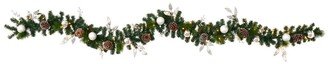 Ornament and Pinecone Artificial Christmas Garland with 50 Clear Led Lights