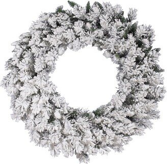 36 Flocked Snow Ridge Artificial Christmas Wreath, Unlit