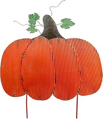 Seasonal Abode A&B Home Iron Pumpkin Garden Decor with Stakes - Rustic Orange