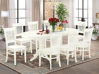 Dinette Set - Chairs with Slatted Chair Back- Butterfly Leaf Dining Table- Linen White Finish