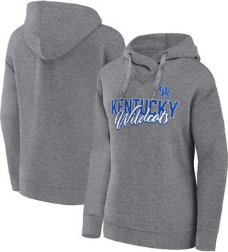 Women's Branded Heather Gray Kentucky Wildcats Script Favorite Pullover Hoodie