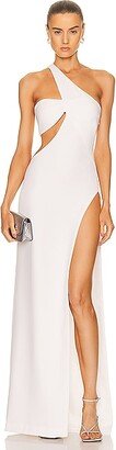 Cut Out One Shoulder Maxi Dress in White