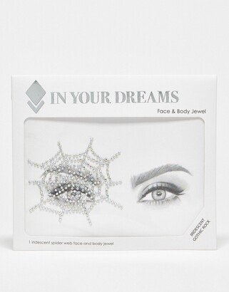 In Your Dreams Halloween Iridescent Spider Cobweb Face & Body Jewel