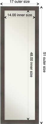 Non-Beveled Wood Full Length On The Door Mirror - Hardwood Frame - Outer Size: 17 x 51 in