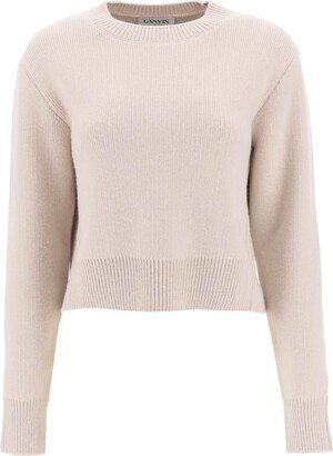 Cropped Wool And Cashmere Sweater-AA