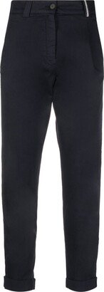 High-Waisted Cotton Trousers-AA