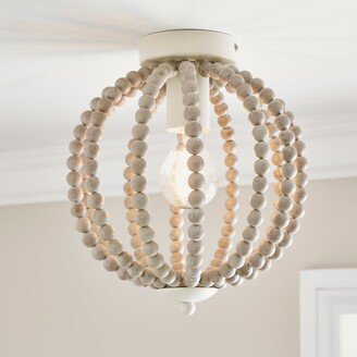 Dunelm Clarice Beaded 1 Light Flush Ceiling Fitting White