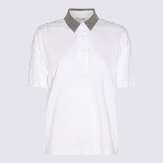 White And Grey Cotton Polo Shirt