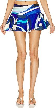 Silk Mini Skirt in Blue