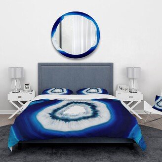 Designart 'Slice of blue agate crystal' Stone Bedding Set - Duvet Cover & Shams