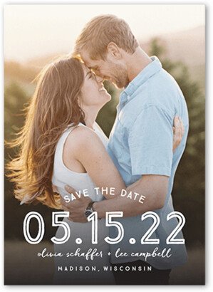 Save The Date Cards: Gradient Love Save The Date, White, 5X7, Luxe Double-Thick Cardstock, Square