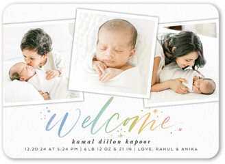 Birth Announcements: Rainbow Welcome Birth Announcement, White, 5X7, Matte, Signature Smooth Cardstock, Rounded