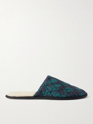 Byron Wool-Lined Quilted Printed Cotton Slippers