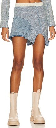 Knorts Knit Denim Half Moon Mini Skirt