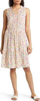 Print Sleeveless Tiered Dress