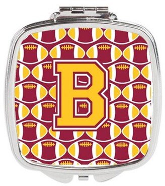 CJ1081-BSCM Letter B Football Maroon & Gold Compact Mirror