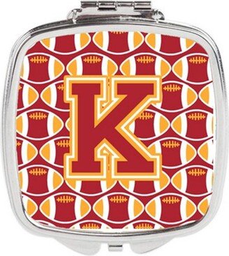 CJ1070-KSCM Letter K Football Cardinal & Gold Compact Mirror