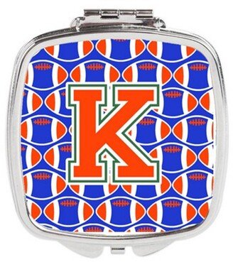 CJ1083-KSCM Letter K Football Green, Blue & Orange Compact Mirror