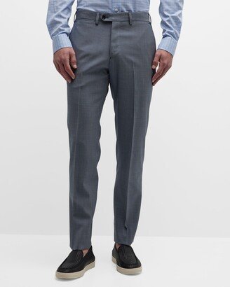 Men's Flat-Front Wool Trousers