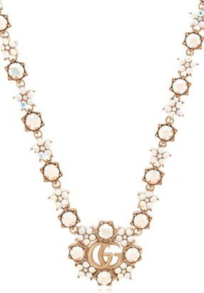 GG Plaque Crystal-Embellished Necklace