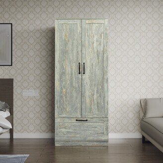 Grey High wardrobe and kitchen cabinet with 2 doors