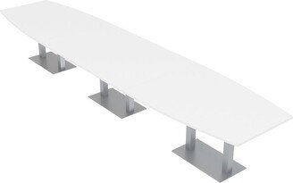 Skutchi Designs, Inc. 18X4 Modular Boardroom Table Boat Shaped with Metal Bases Power Units