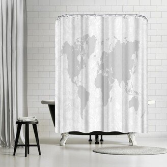 71 x 74 Shower Curtain, Intricate World Map by Samantha Ranlet