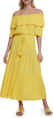 Ruffle Smocked Waist Cover-Up Dress