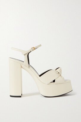 Bianca Knotted Leather Platform Sandals - Off-white