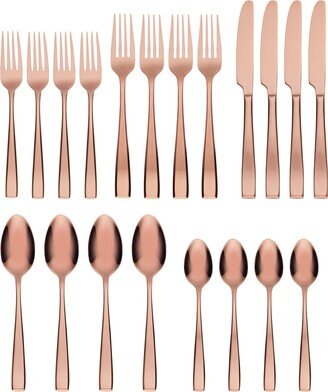 Samira Copper Satin 20-Piece 18/10 Stainless Steel Flatware Set, Service for 4