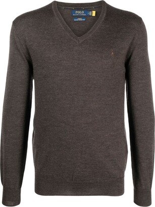 Polo Pony-motif V-neck jumper