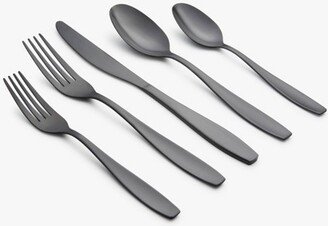 20pc January Black Satin Flatware Set