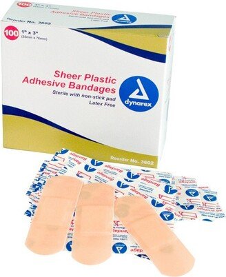 Dynarex Sheer Plastic Adhesive Bandage Sterile 1 x 3 2400 per Case