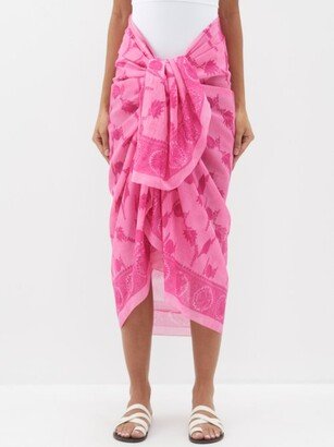 Floral-jacquard Cotton Sarong