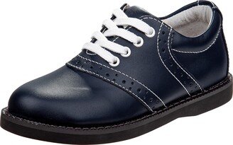 Academie Gear Womens Cheer Oxford Saddle Uniform School Leather Shoes (Navy