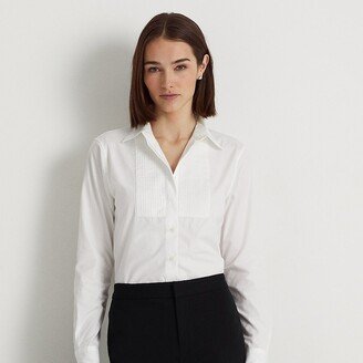 Ralph Lauren Pintucked Cotton Broadcloth Shirt