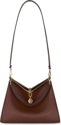 Brown Leather Vela Shoulder Bag