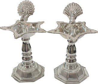 925 Sterling Silver Hallmarked 5.5 Inch Peacock Deepak | Diya Pair