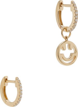 Smiley Face 9kt Gold Hoop Earrings