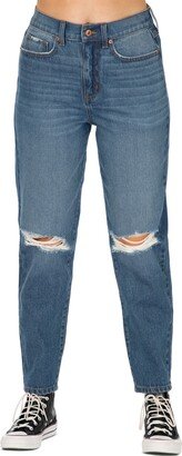 Juniors' 90s High-Rise Distressed Mom Jeans