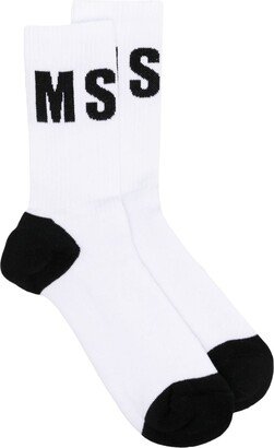 Intarsia-Logo Knitted Socks