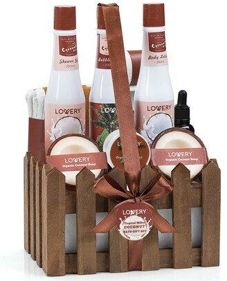 Lovery Organic Coconut Home Spa Body Care Relaxing Gift Set, 16 Piece