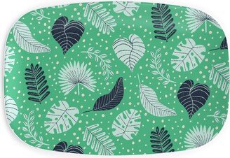 Serving Platters: Leafy Jungle - Green Serving Platter, Green