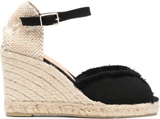 Peep-Toe 95mm Leather Espadrilles