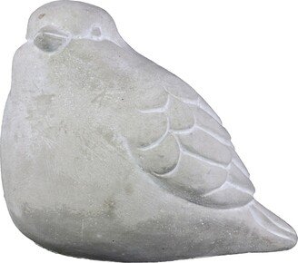Cement Figurine of Dove Facing Sideways and Sitting Still, Gray