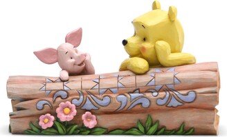 Jim Shore Pooh and Piglet By Log Figurine